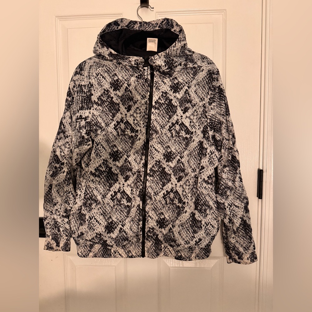 Pink windbreaker jacket black & grey  size xs